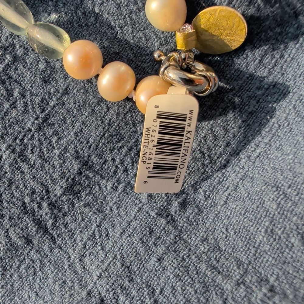 NWT Alexander Kalifano Natural Gemstone & Genuine Pearl Beaded Necklace, 19" - Picture 7 of 8